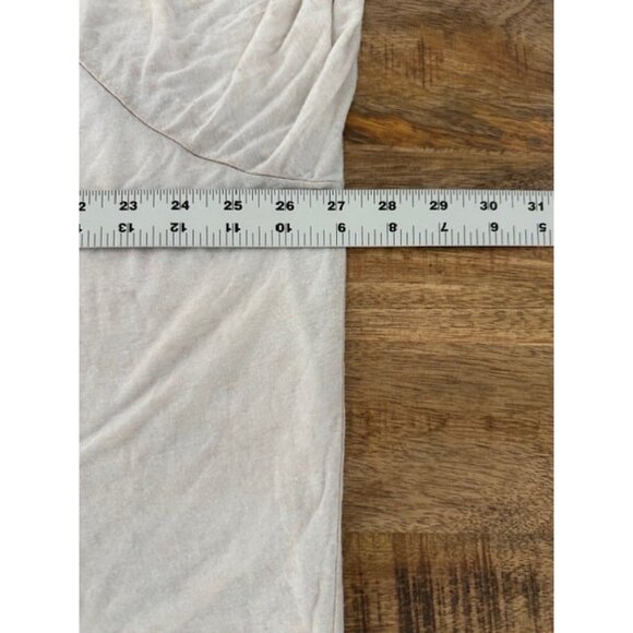 Yummy Sweater Co Raglan Burnout Crewneck Top Shirt Beige Cream Tan XL Thin SEE - Picture 9 of 10